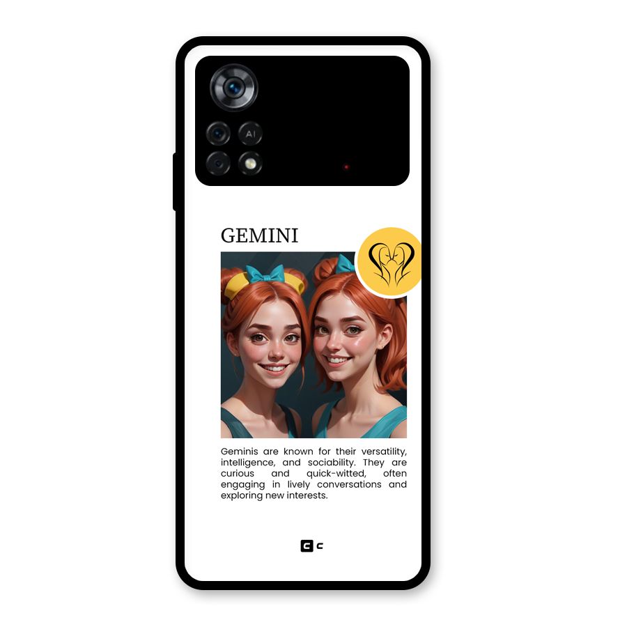 Golden Gemini Glass Back Case for Poco X4 Pro 5G