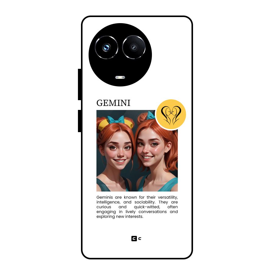Golden Gemini Glass Back Case for Realme 11X