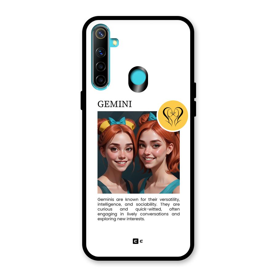 Golden Gemini Glass Back Case for Realme 5i