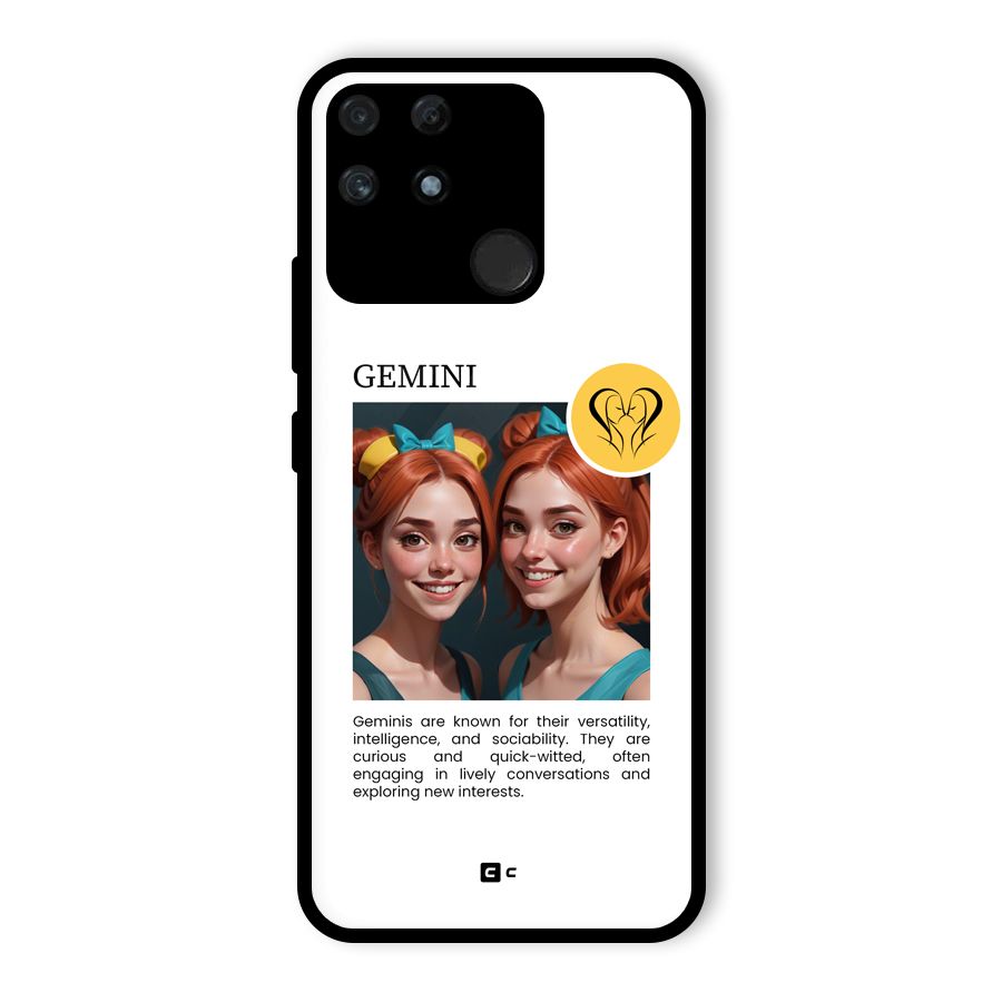Golden Gemini Glass Back Case for Realme Narzo 50A