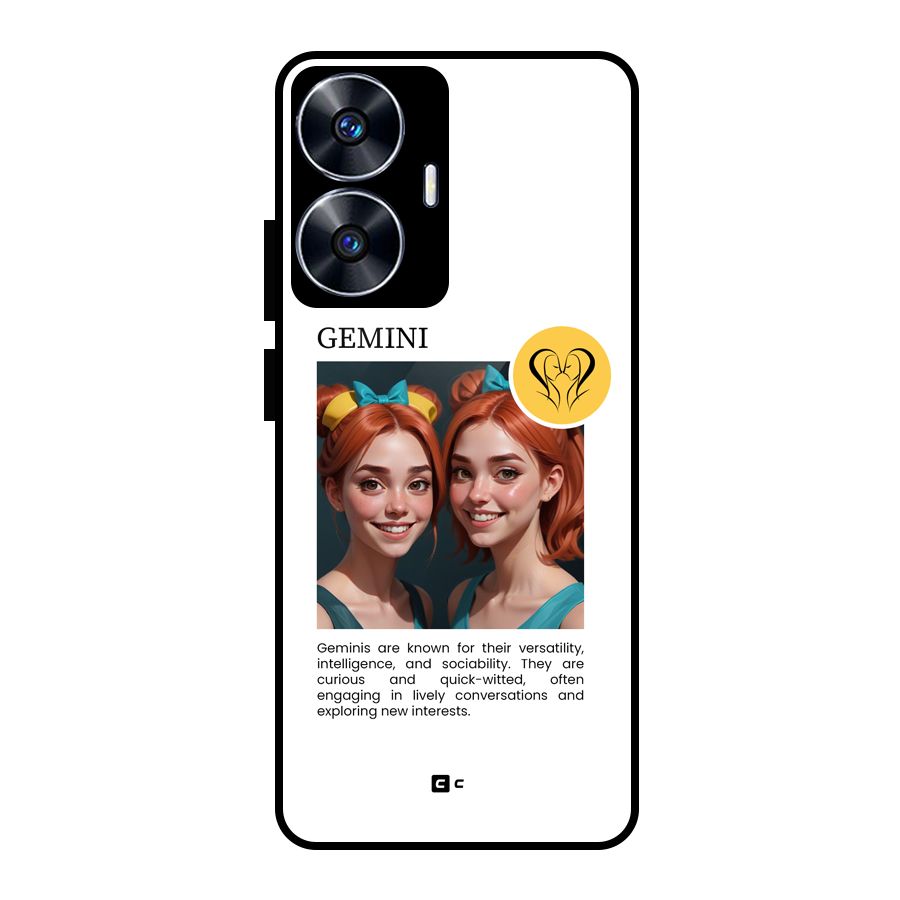 Golden Gemini Glass Back Case for Realme Narzo N55