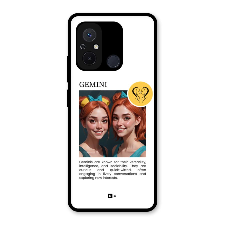 Golden Gemini Glass Back Case for Redmi 12C