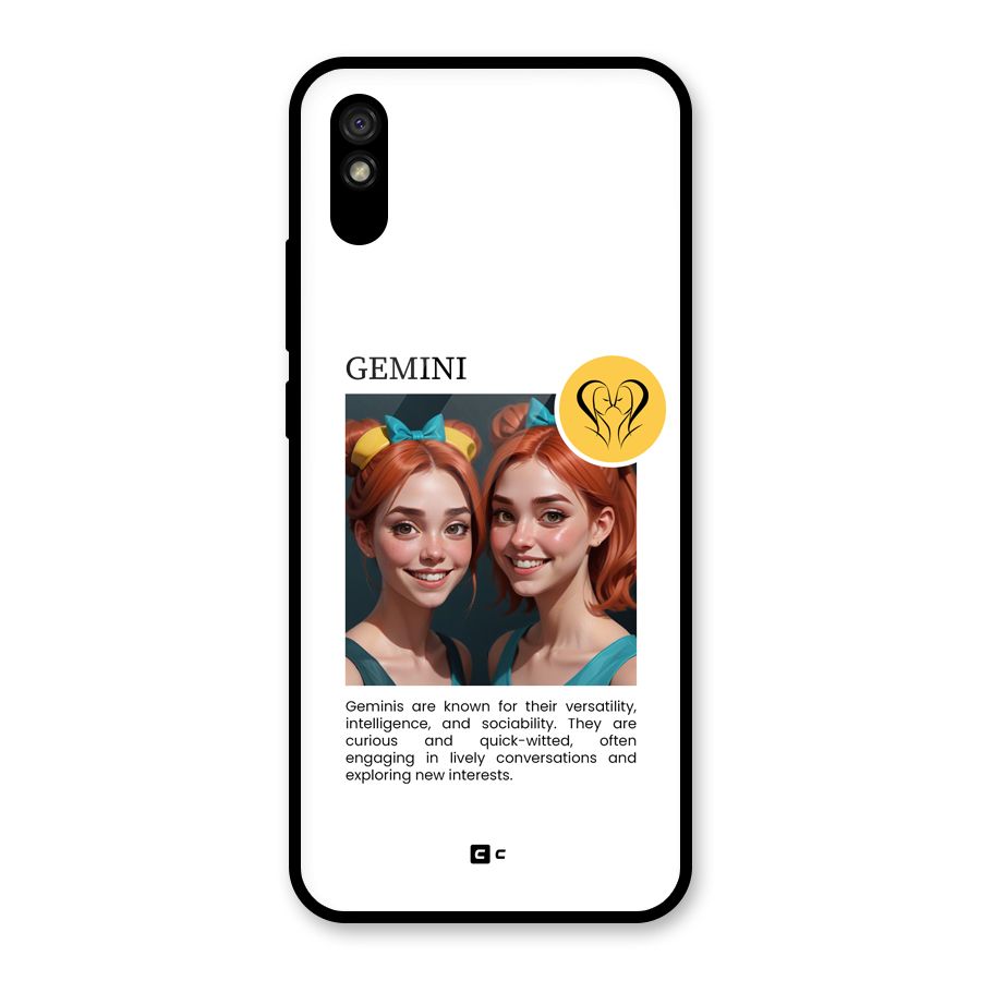 Golden Gemini Glass Back Case for Redmi 9i