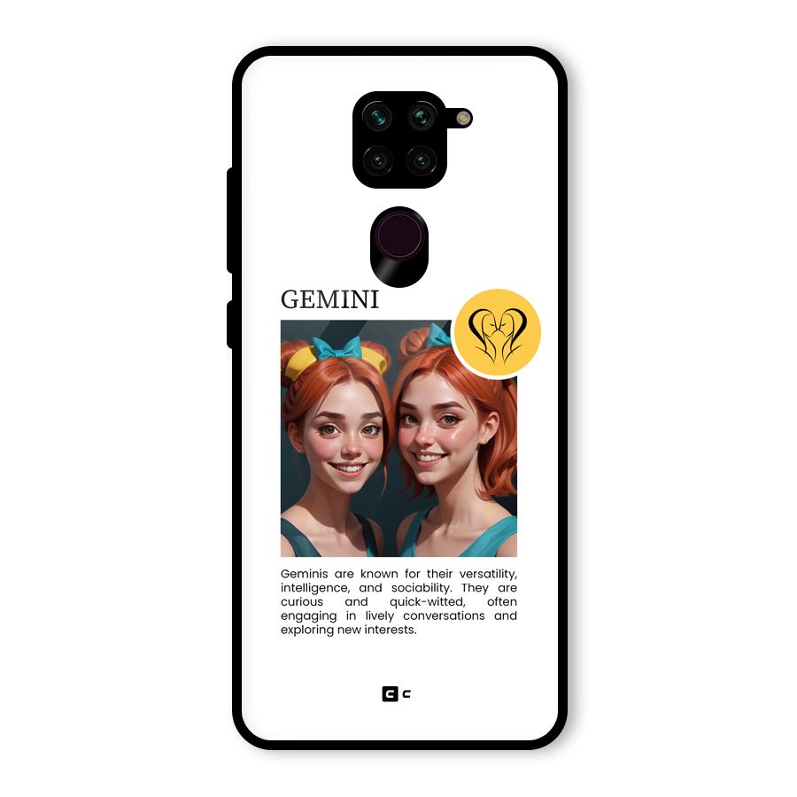 Golden Gemini Glass Back Case for Redmi Note 9