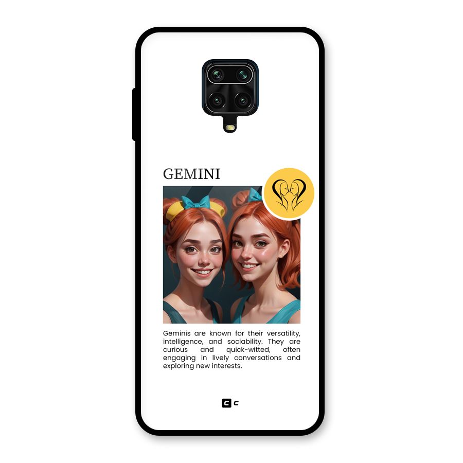 Golden Gemini Glass Back Case for Redmi Note 9 Pro