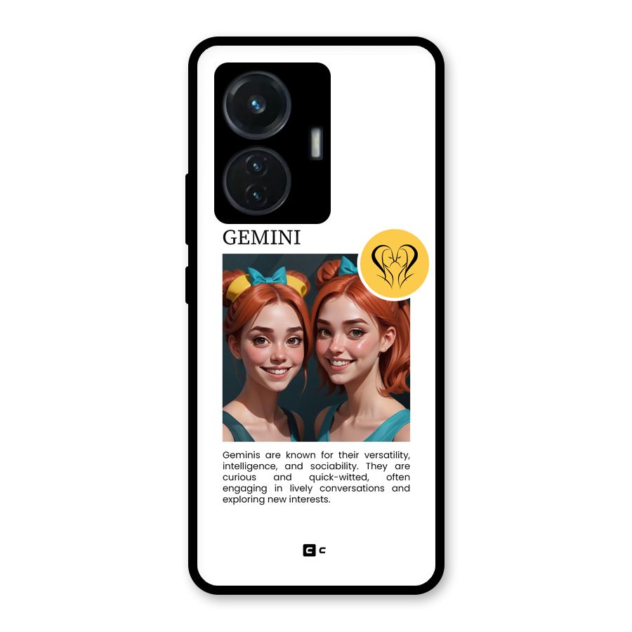 Golden Gemini Glass Back Case for Vivo T1 44W