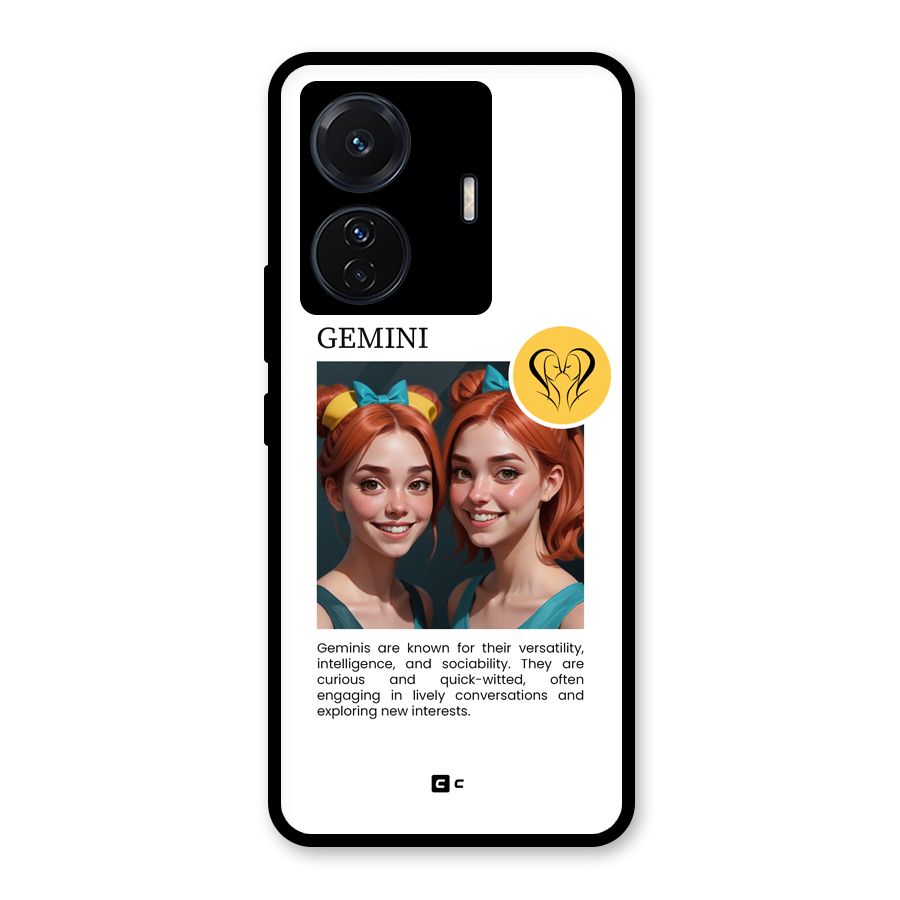 Golden Gemini Glass Back Case for Vivo T1 Pro