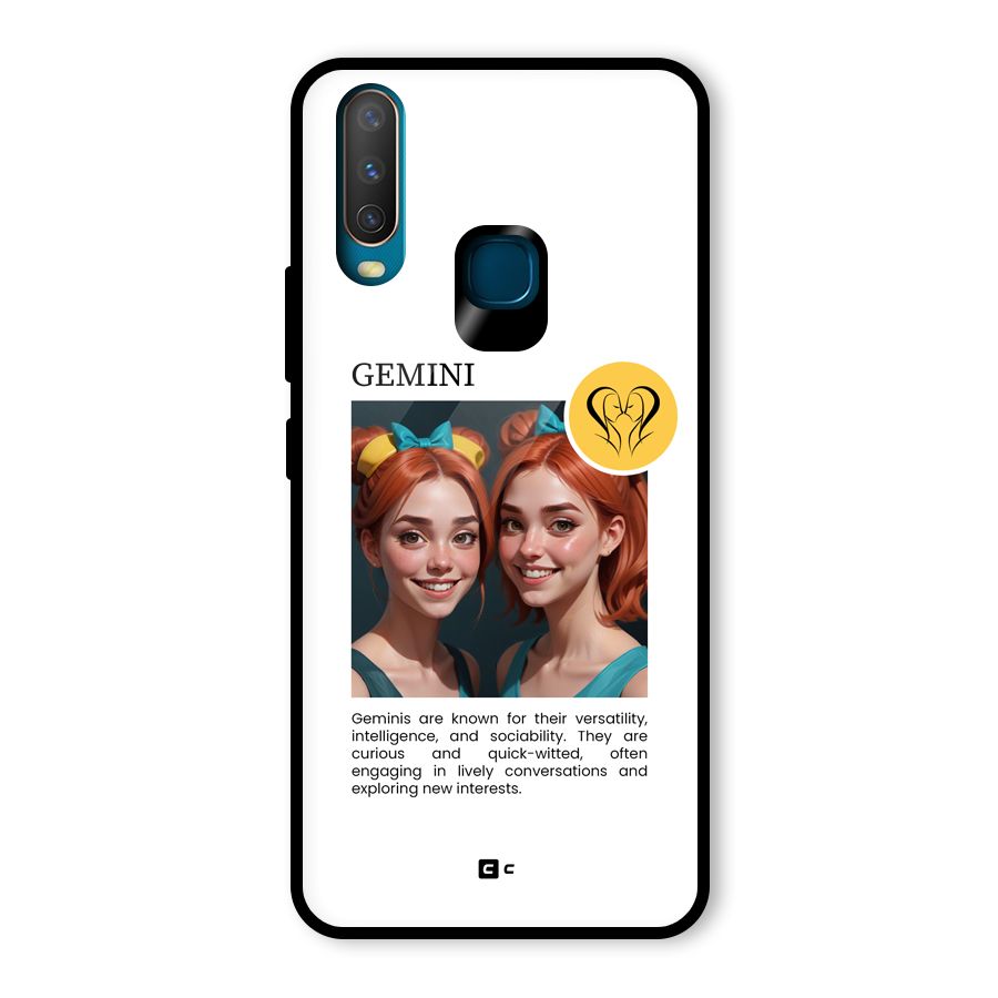 Golden Gemini Glass Back Case for Vivo U10