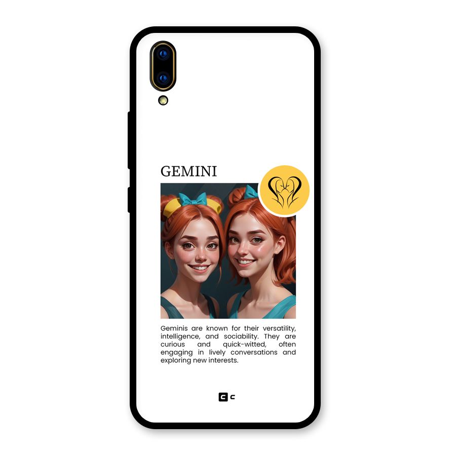 Golden Gemini Glass Back Case for Vivo V11 Pro