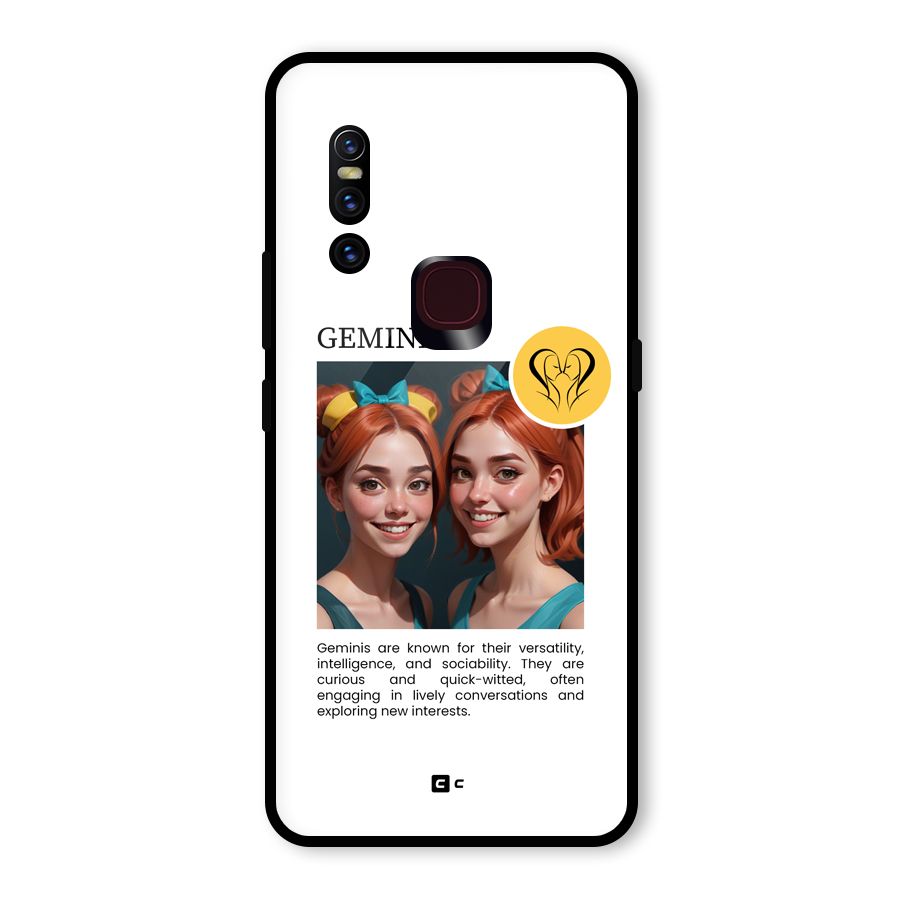 Golden Gemini Glass Back Case for Vivo V15