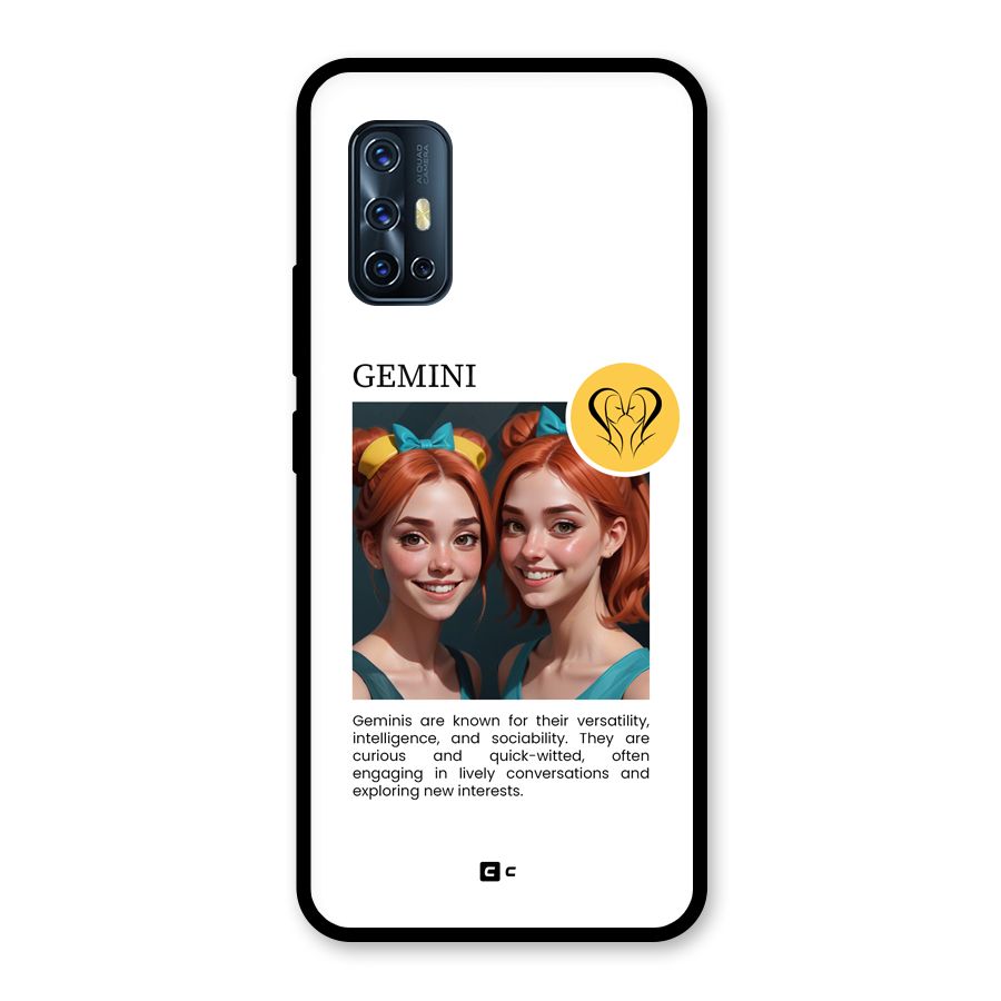 Golden Gemini Glass Back Case for Vivo V17
