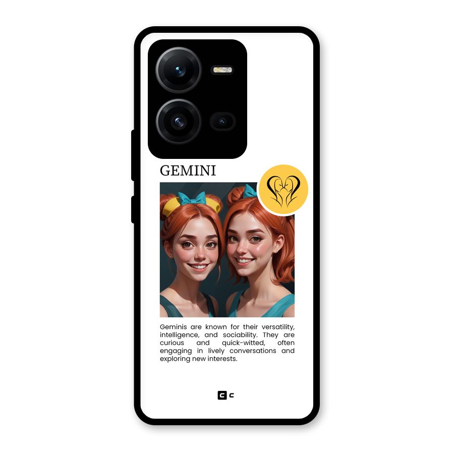Golden Gemini Glass Back Case for Vivo V25