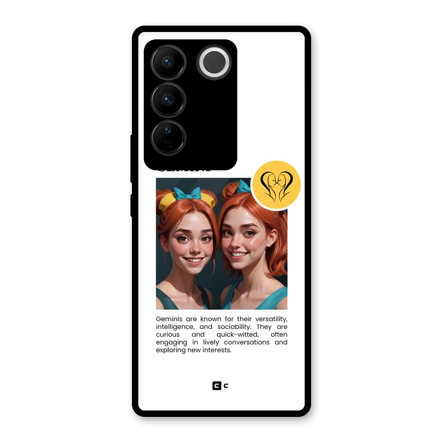 Golden Gemini Glass Back Case for Vivo V27