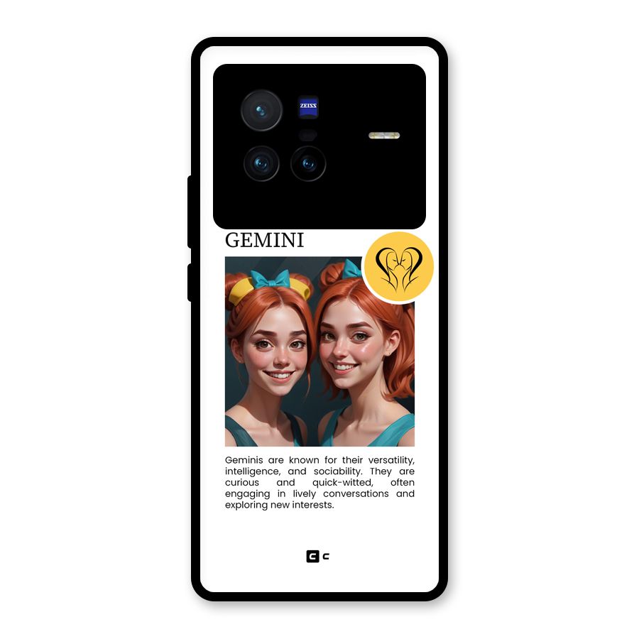 Golden Gemini Glass Back Case for Vivo X80