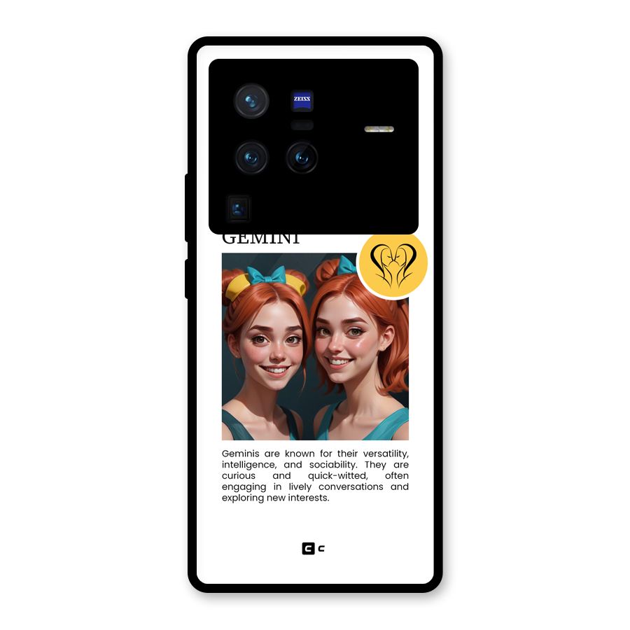 Golden Gemini Glass Back Case for Vivo X80 Pro