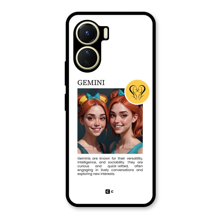 Golden Gemini Glass Back Case for Vivo Y16