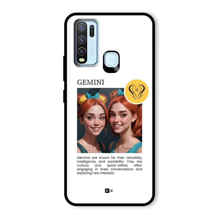 Golden Gemini Glass Back Case for Vivo Y30