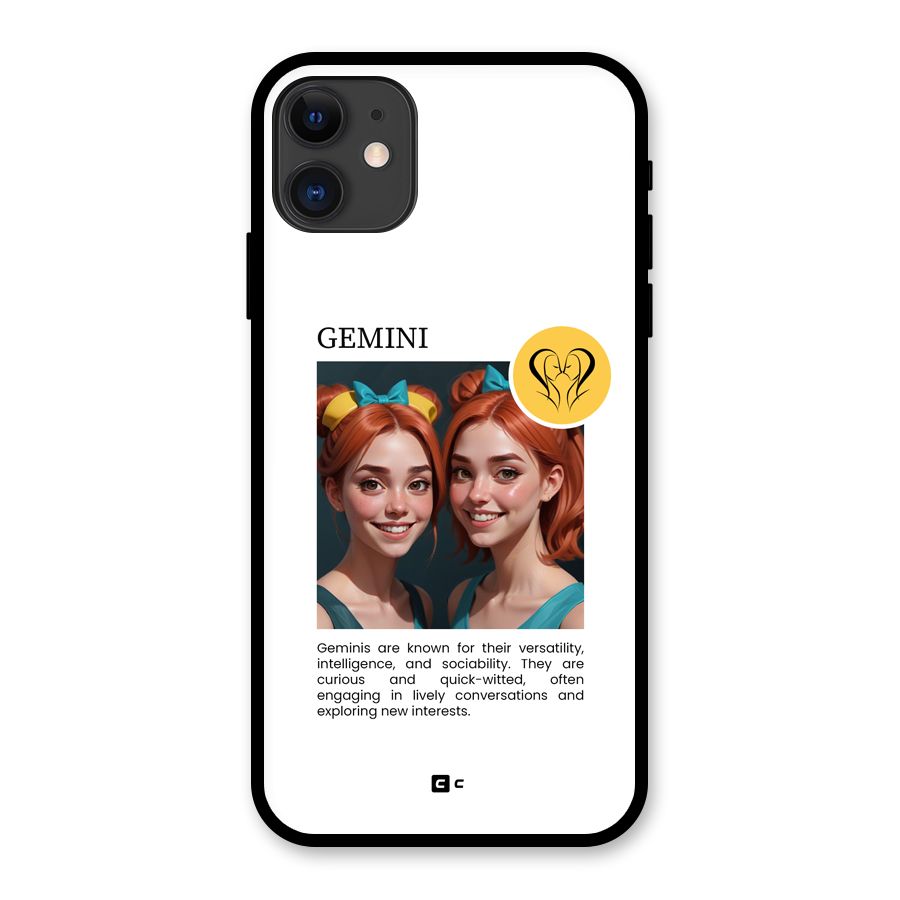 Golden Gemini Glass Back Case for iPhone 11