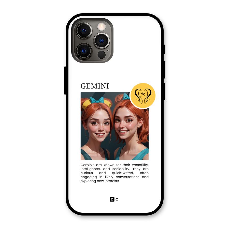Golden Gemini Glass Back Case for iPhone 12 Pro