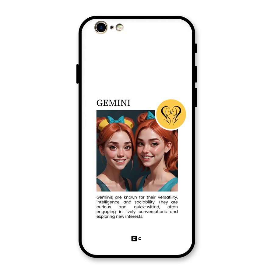 Golden Gemini Glass Back Case for iPhone 6 6S