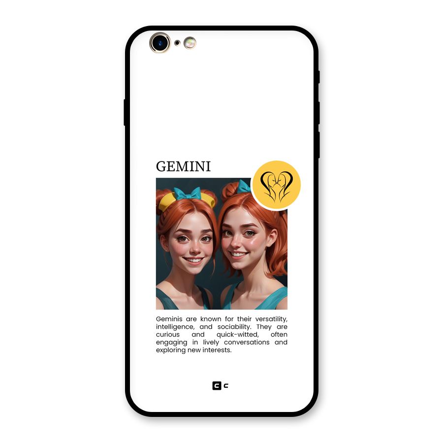Golden Gemini Glass Back Case for iPhone 6 Plus 6S Plus