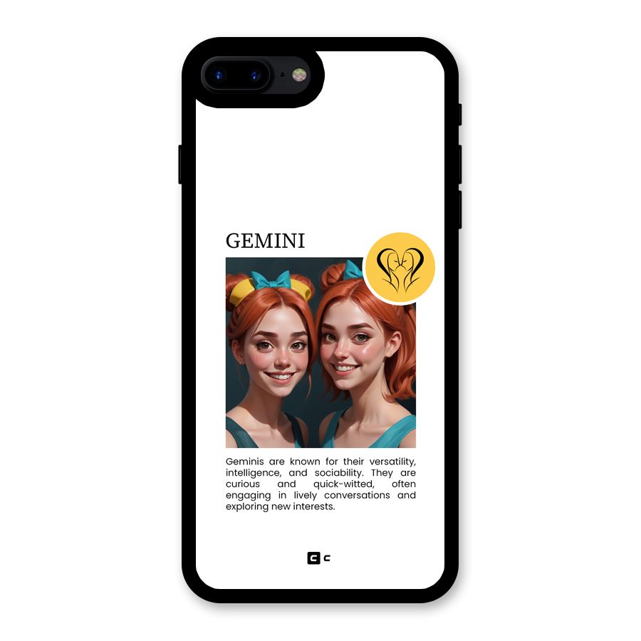 Golden Gemini Glass Back Case for iPhone 8 Plus
