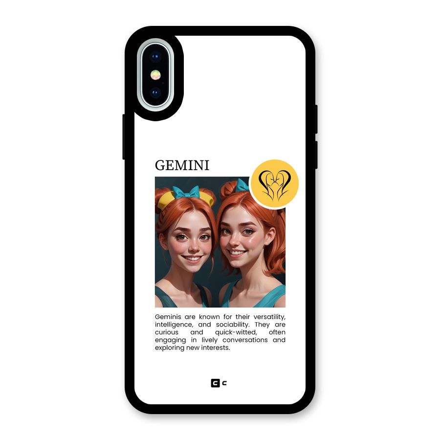 Golden Gemini Glass Back Case for iPhone XS
