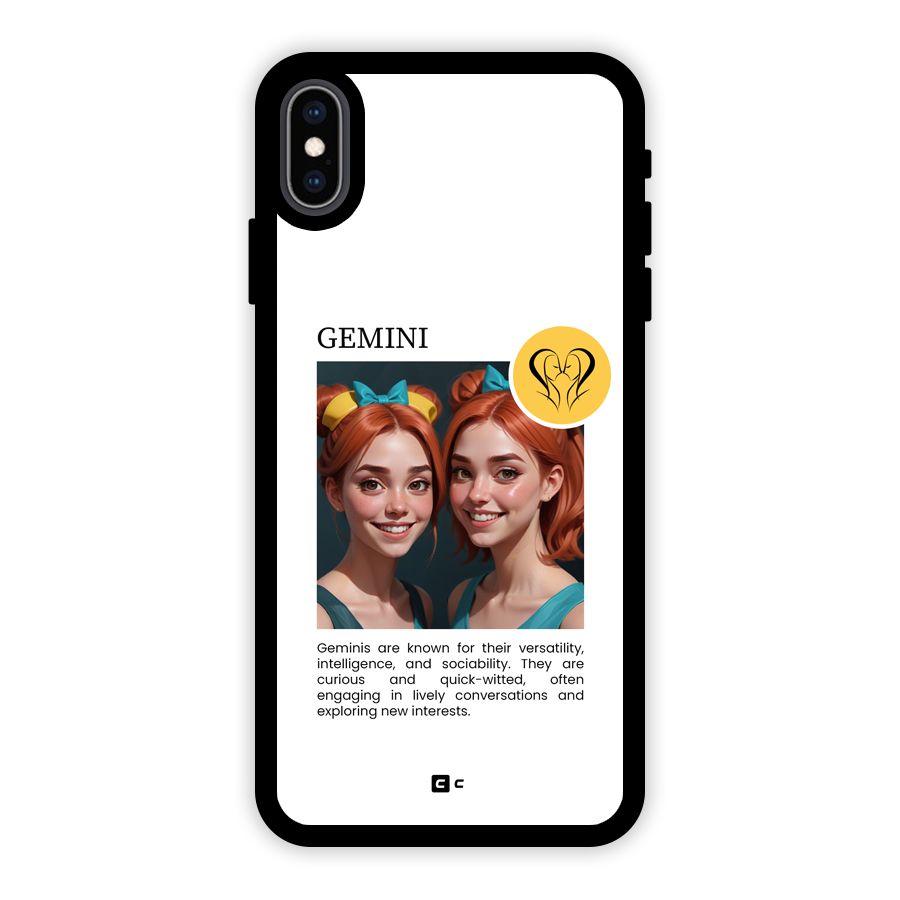 Golden Gemini Glass Back Case for iPhone XS Max