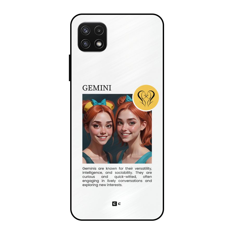 Golden Gemini Metal Back Case for Galaxy A22 5G
