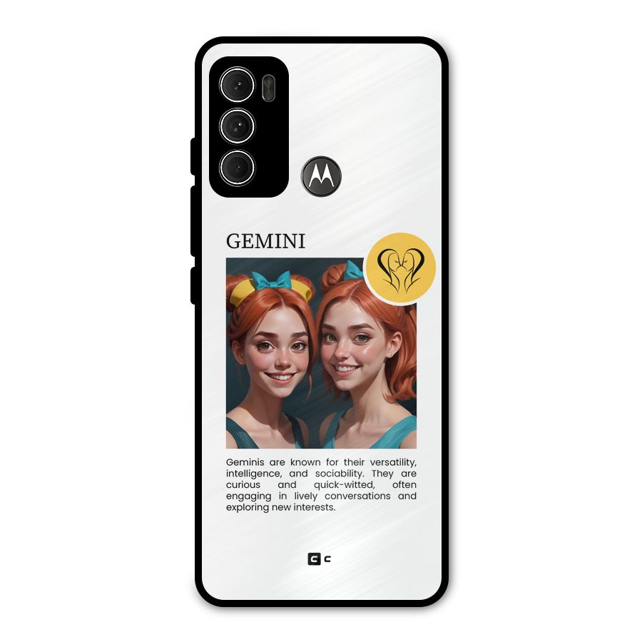 Golden Gemini Metal Back Case for Moto G60