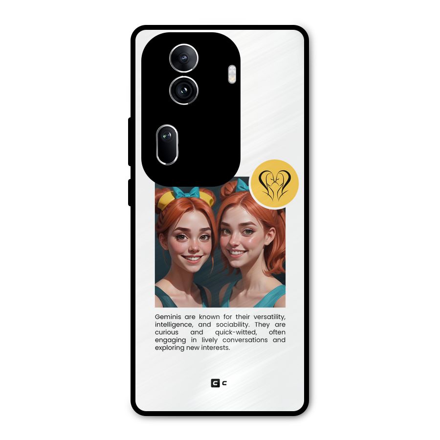 Golden Gemini Metal Back Case for Oppo Reno11 Pro 5G