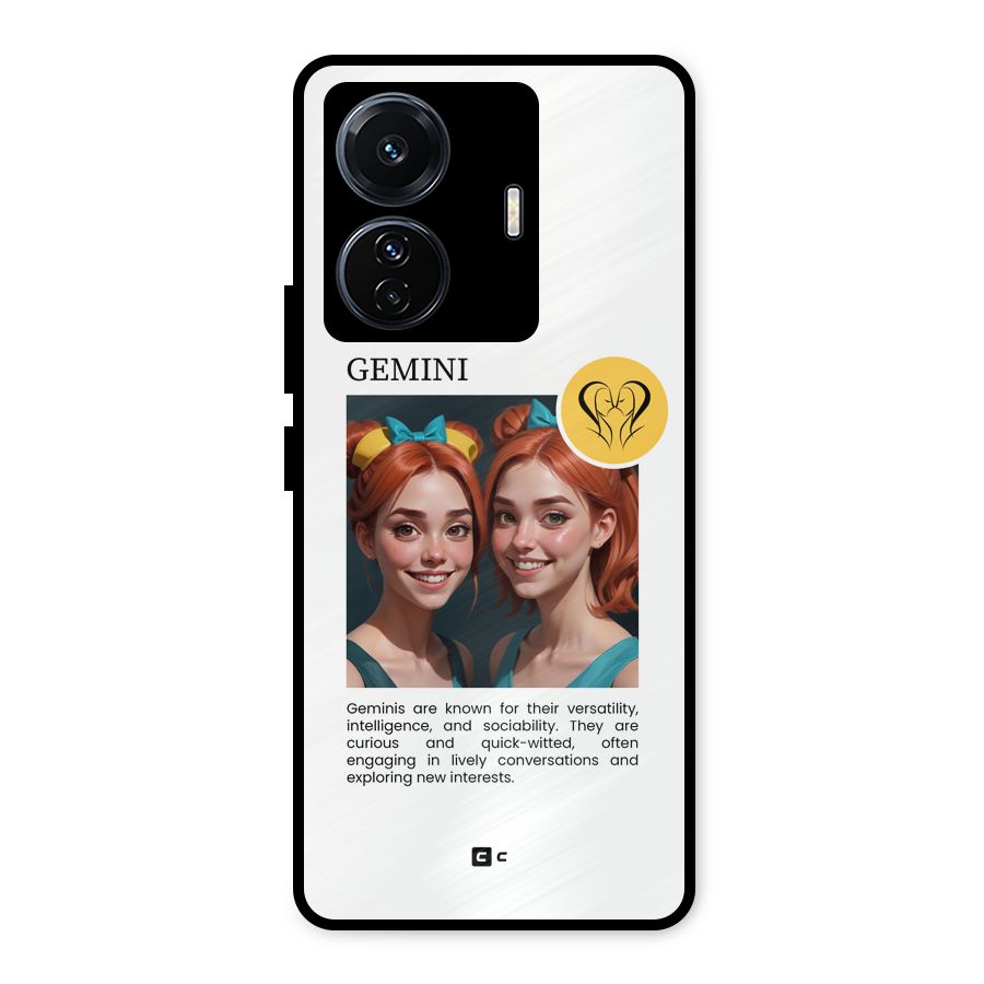 Golden Gemini Metal Back Case for Vivo T1 Pro