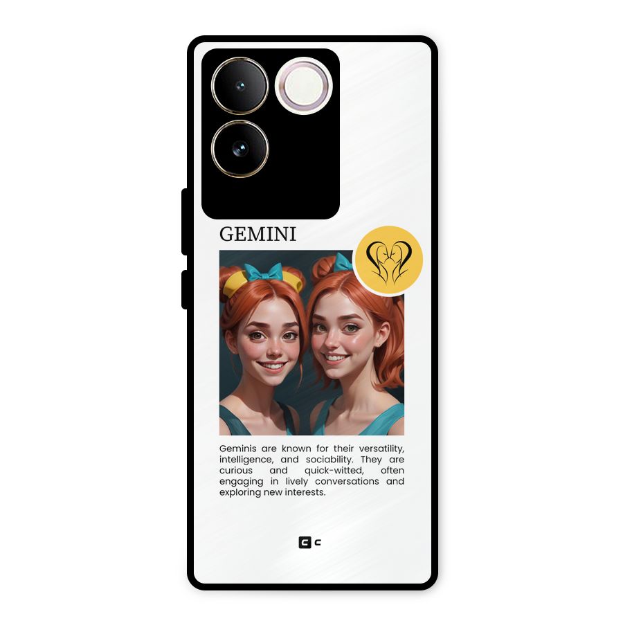 Golden Gemini Metal Back Case for Vivo T2 Pro