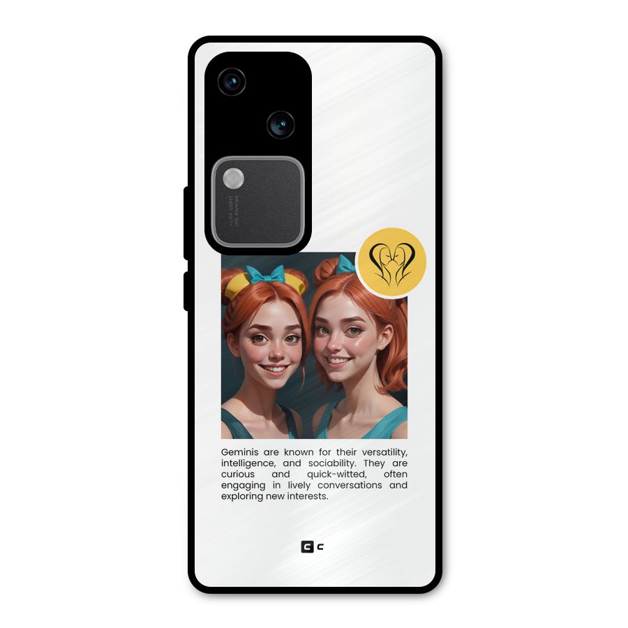 Golden Gemini Metal Back Case for Vivo V30 Pro