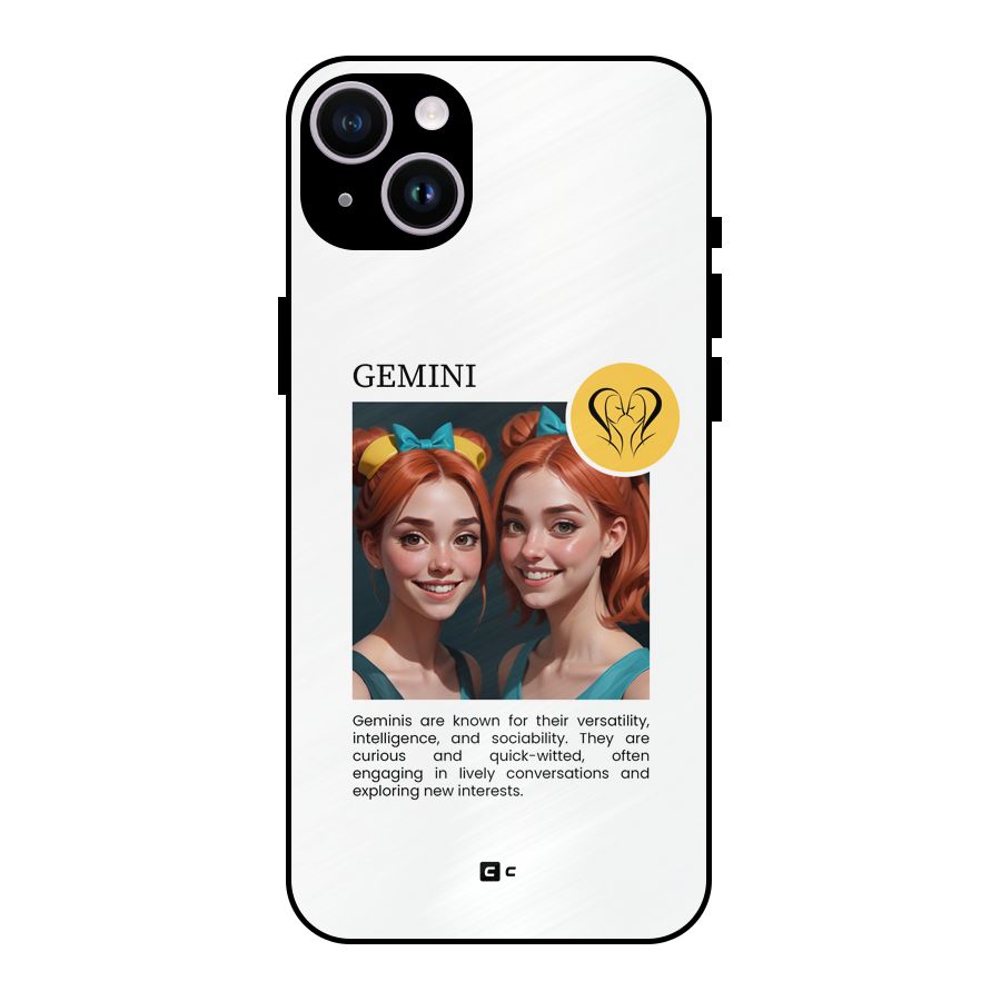 Golden Gemini Metal Back Case for iPhone 14 Plus