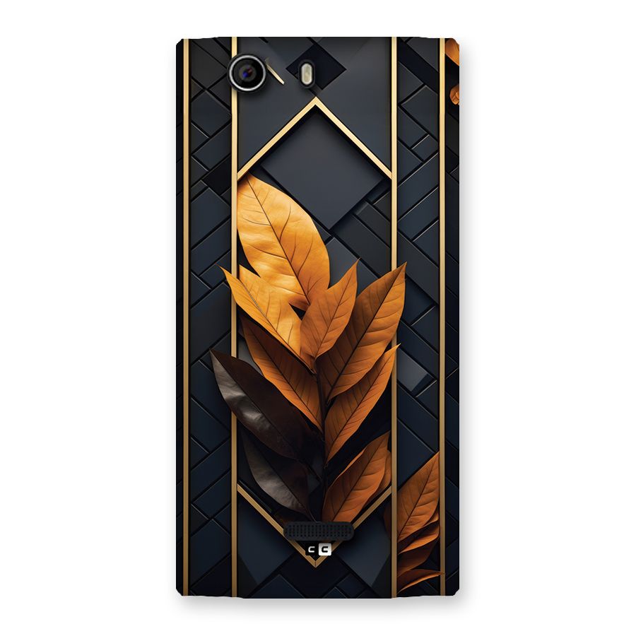 Golden Leaf Pattern Back Case for Canvas Nitro 2 E311