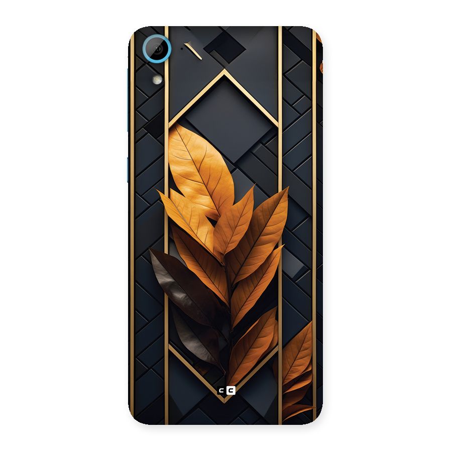 Golden Leaf Pattern Back Case for Desire 826