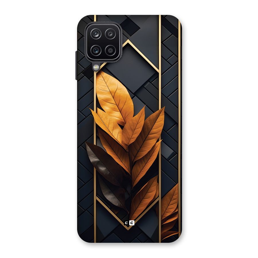 Golden Leaf Pattern Back Case for Galaxy A12