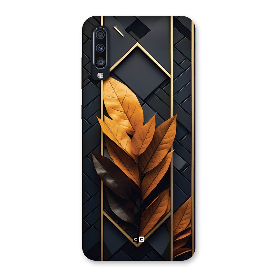 Golden Leaf Pattern Back Case for Galaxy A70s