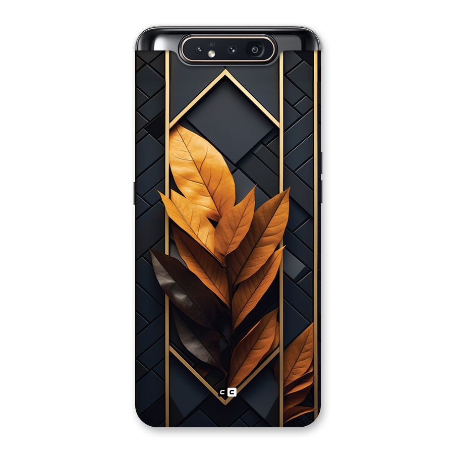 Golden Leaf Pattern Back Case for Galaxy A80