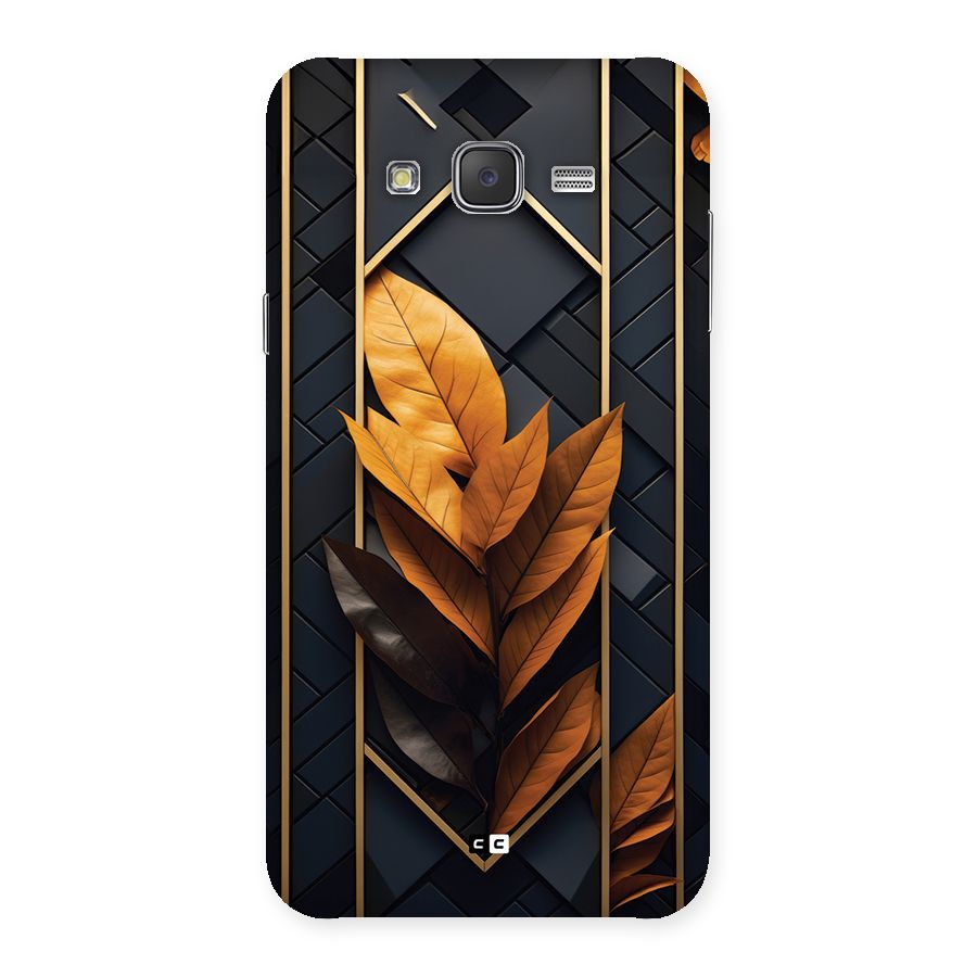 Golden Leaf Pattern Back Case for Galaxy J7