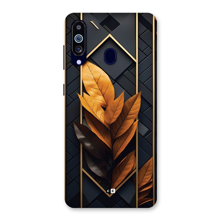 Golden Leaf Pattern Back Case for Galaxy M40