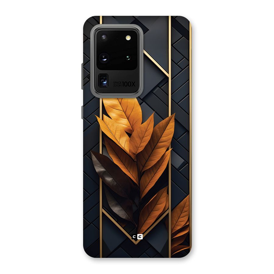 Golden Leaf Pattern Back Case for Galaxy S20 Ultra