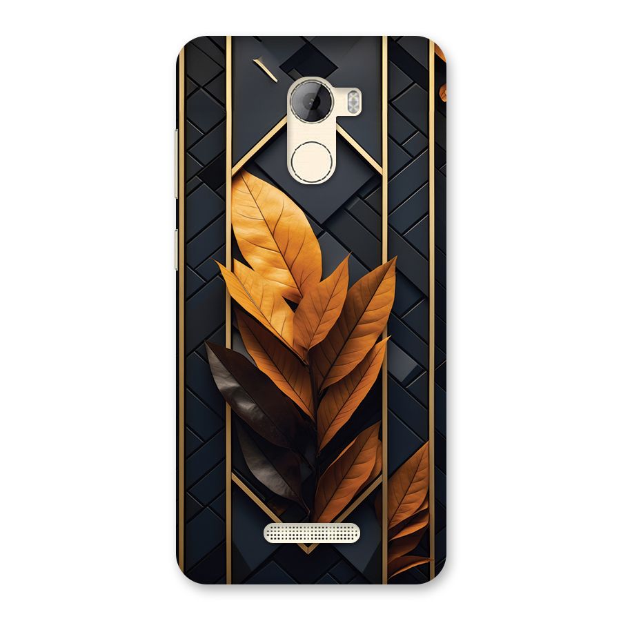 Golden Leaf Pattern Back Case for Gionee A1 LIte
