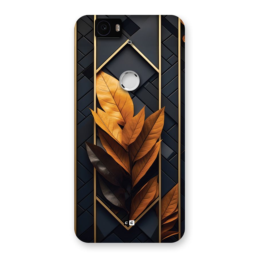 Golden Leaf Pattern Back Case for Google Nexus 6P