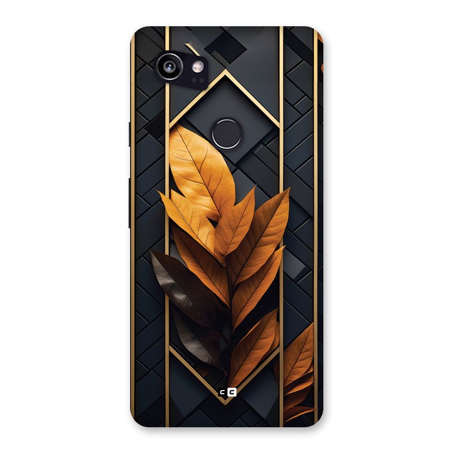 Golden Leaf Pattern Back Case for Google Pixel 2 XL