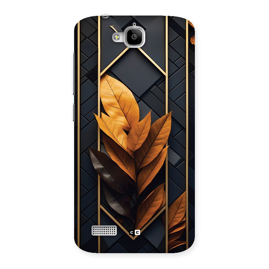 Golden Leaf Pattern Back Case for Honor Holly
