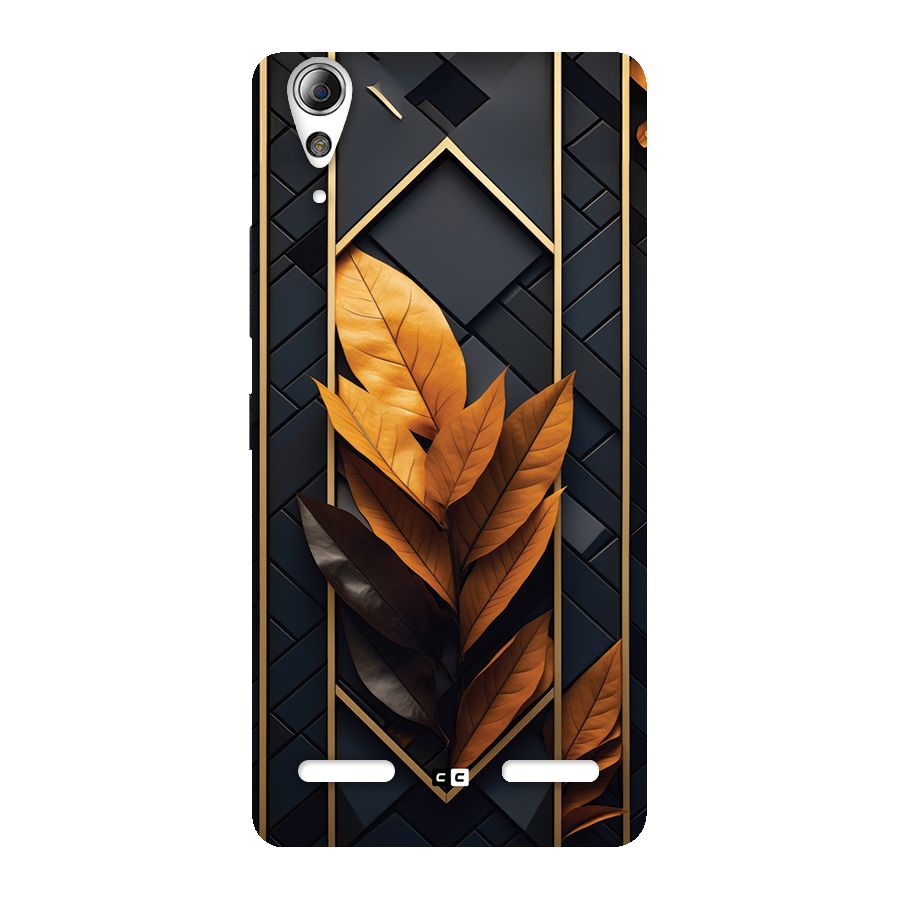 Golden Leaf Pattern Back Case for Lenovo A6000