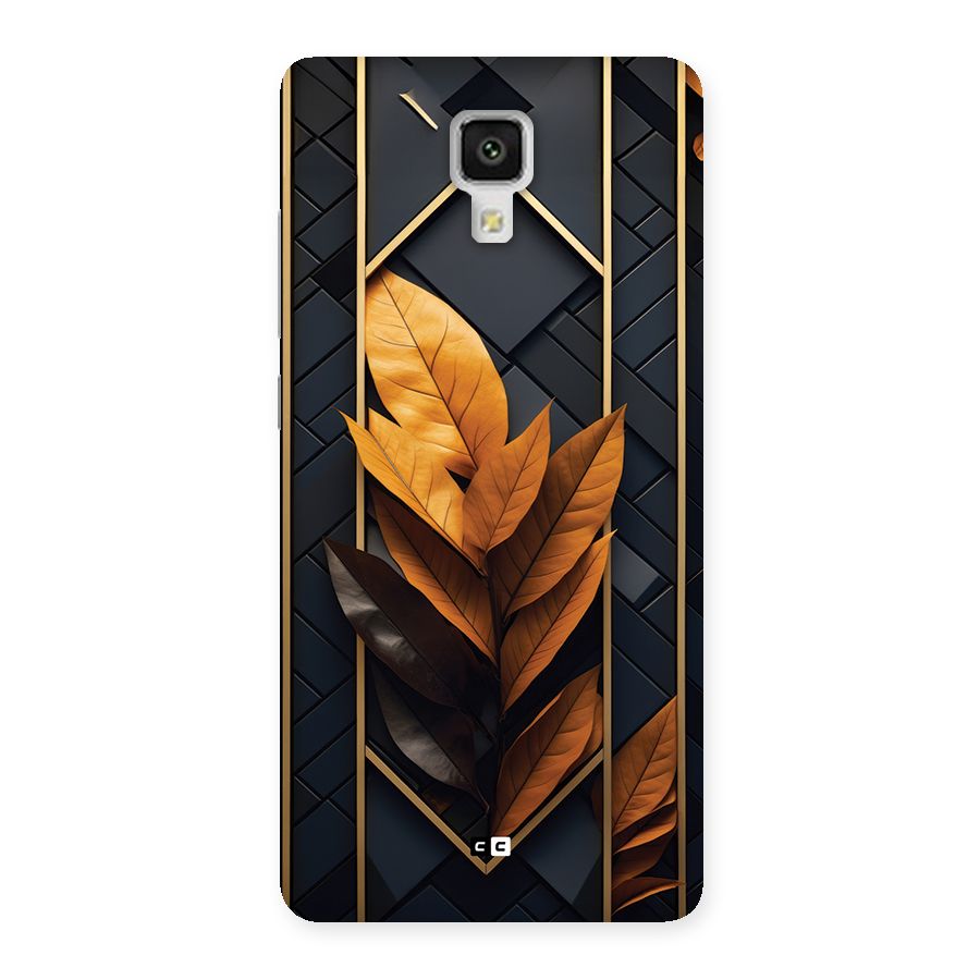 Golden Leaf Pattern Back Case for Mi4
