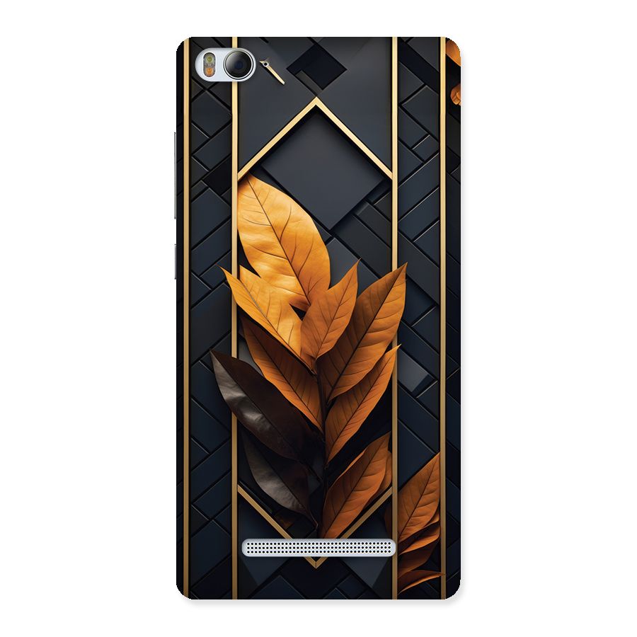 Golden Leaf Pattern Back Case for Mi4i